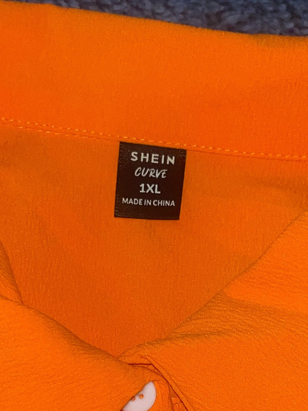SHEIN Curve 1XL Orange Button-Up Top - Picture 4 of 5